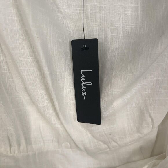 Lulus Dress Womens XL White Forever Summer One Shoulder Faux Wrap Mini Resort - Picture 6 of 16